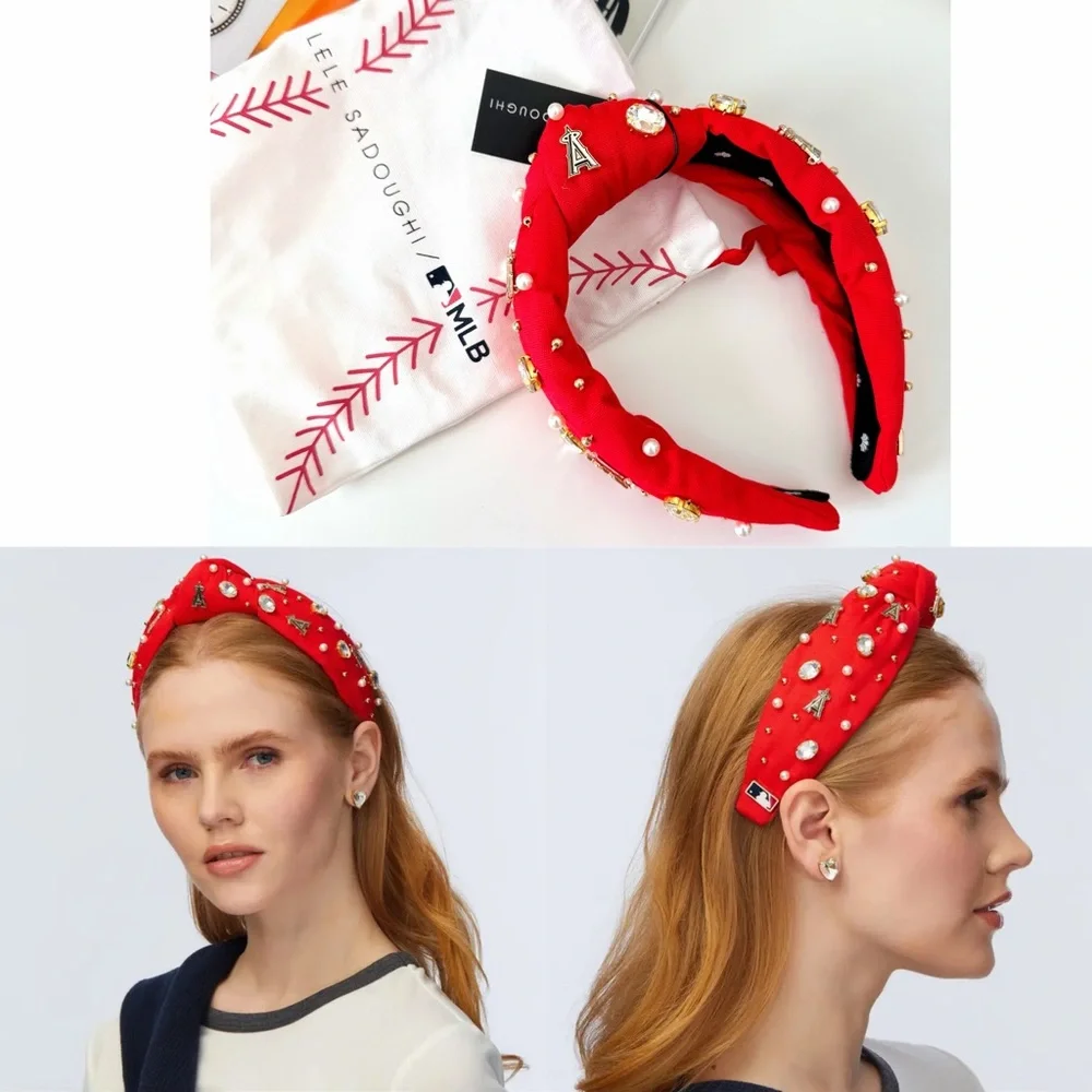 Lele Sadoughi MLB Los Angeles Angels Embellished Headband